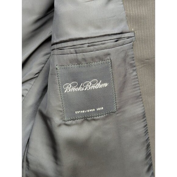 NWT VTG Brooks Brothers Blazer Mens 40R 100% Wool 3 Button USA Made Pinstripe - Picture 11 of 13